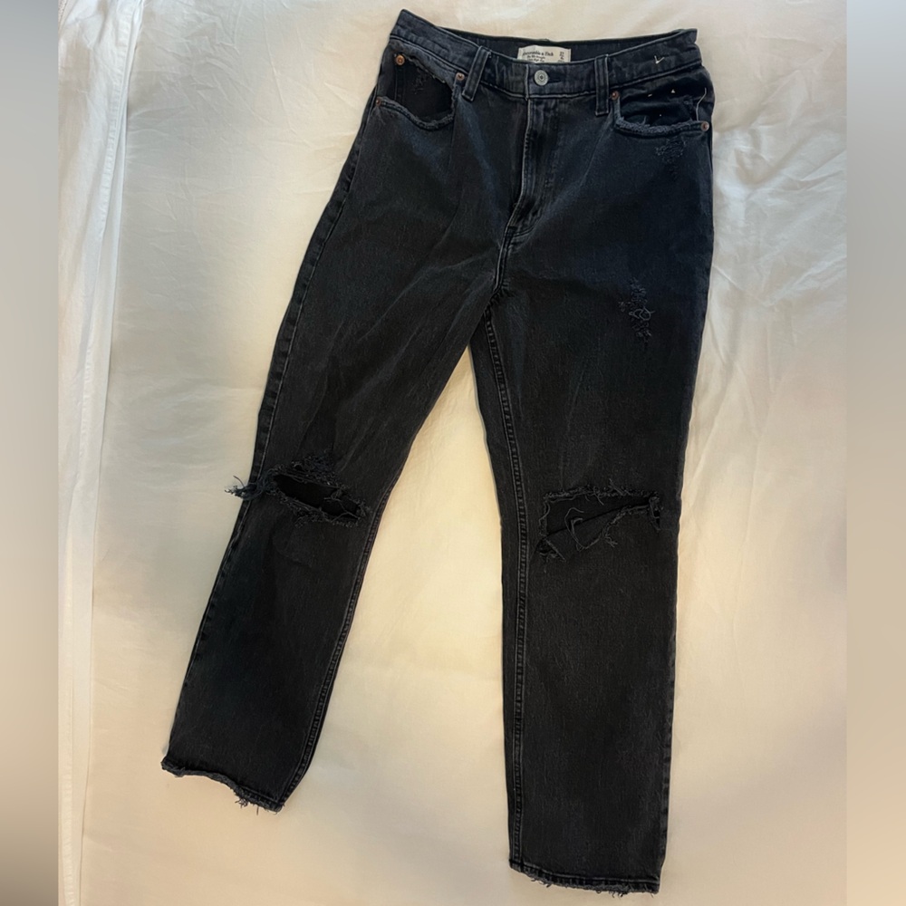 Abercrombie & Fitch Black Distressed Jeans